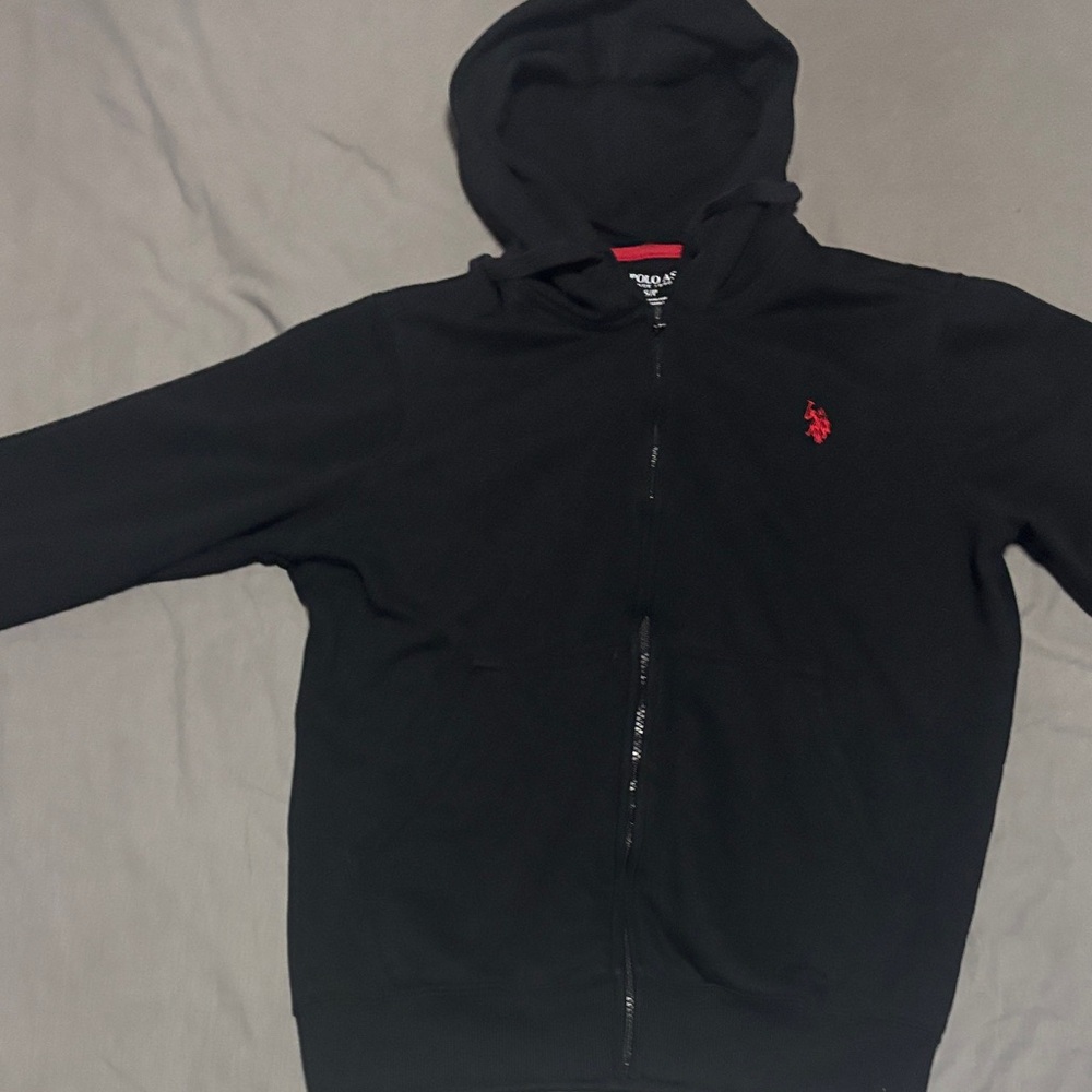 U.S. Polo Assn. Black Sweatshirt with Red Trim - Picture 1 of 3